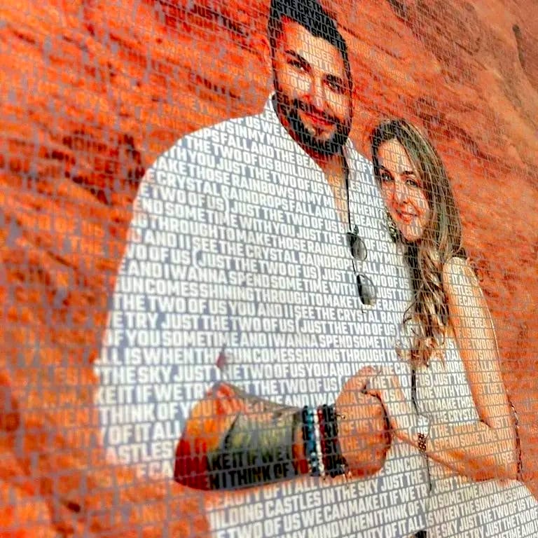 Pic to text art for a gift